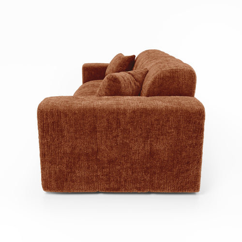 Premium Interiors - Bank COCOON - gewaafd fluweel terracotta 230cm
