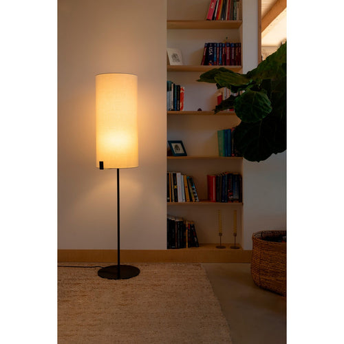 Faro NILA Tafellamp Met Ronde Kap Mat Zwart Met Off White Hoge Kap