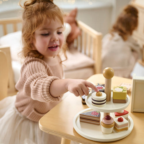 Petite Amélie Hout etagere mit Gebäck Noisette 9 delig - vtwonen shop