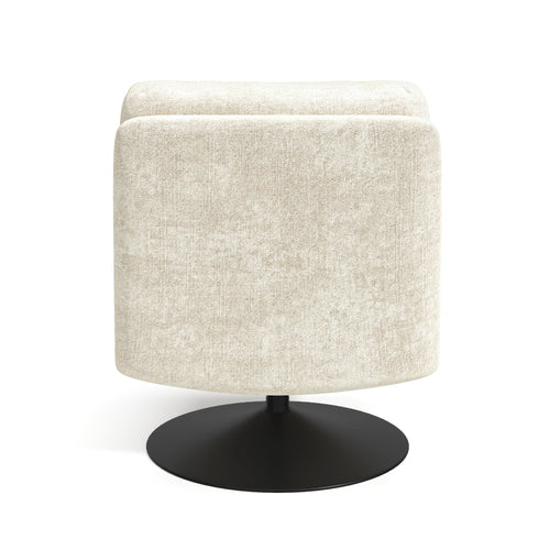 Sia Home - Fauteuil TIMELESS - Fluweel met structuur - Ecru - 60.5cm