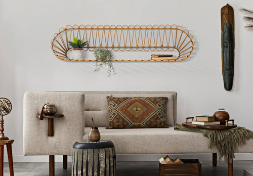 Mauro Ferretti wandplank - 162x28x43,5 cm - bruin