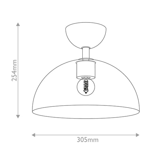Bowl Semi Flush Deckenleuchte Modern Matt Schwarz 1x E27