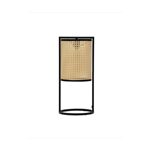 Nova Luce ERTO Cilindrische tafellamp zandkleurig zwart E27 1x12W