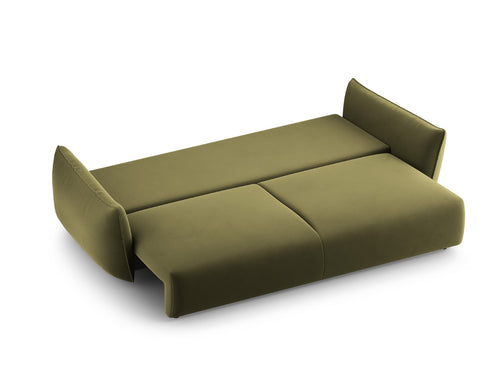 Cosmopolitan Design Slaapbank met opbergdoos Matera 3-zits, flueel groente - 108x240x86cm
