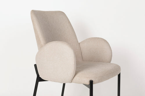 Housecraft Living Tjarda Eetkamerstoelen met armleuning Taupe - Set van 2 - vtwonen shop