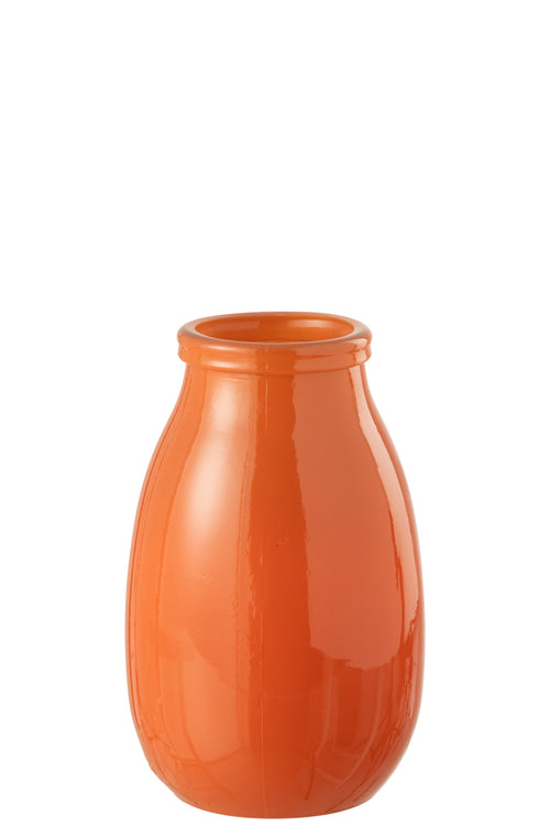 J-Line vaas - glas - oranje - large - Ø 17.5 cm