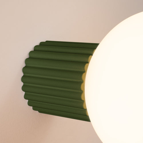 Sollux Lighting Wandlamp HALO olijfgroen IP44 - 12x17x12cm