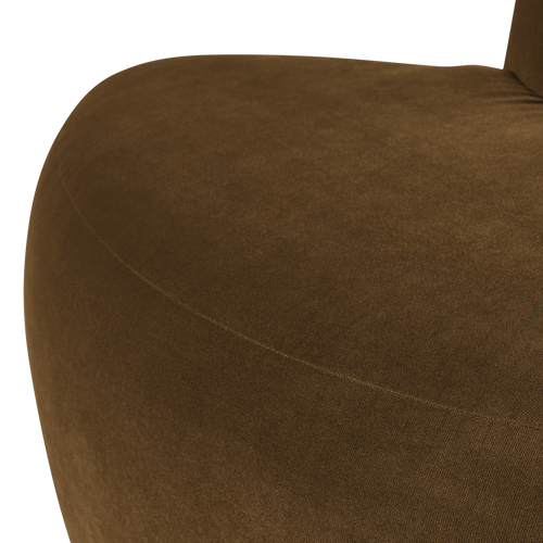 WOOOD eetbank hoek rond rugleuning Mojo Base - Velvet - H.geel - 83x76x76