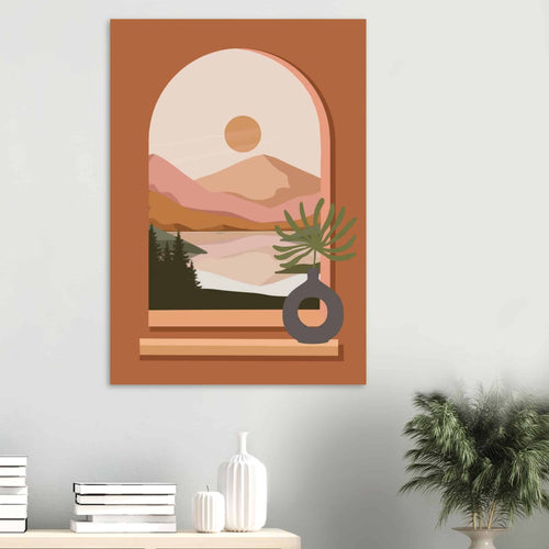 Artfulprints  Boho – Terracotta window   poster A4 21x29.7 cm - vtwonen shop