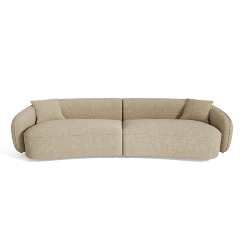 Sia Home - Rechte bank CELINE - Bouclette stof - Beige - 260cm