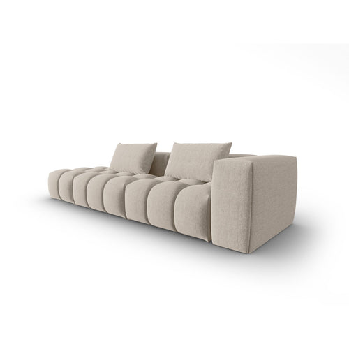 Cosmopolitan Design - Linker modulaire bank Verona 4-zits, structurele stof zand - 85x265x70cm