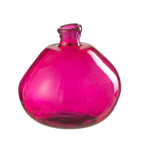 J-Line vaas Bubbel - glas - fuchsia - Ø 31.5 cm