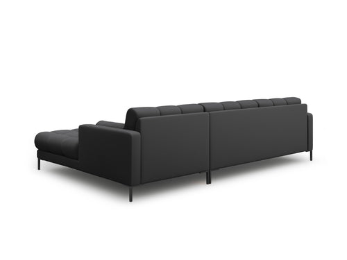 Cosmopolitan Design rechter hoekbank Bali 5-zits, structurele stof, donkergrijs - 185x293x75cm