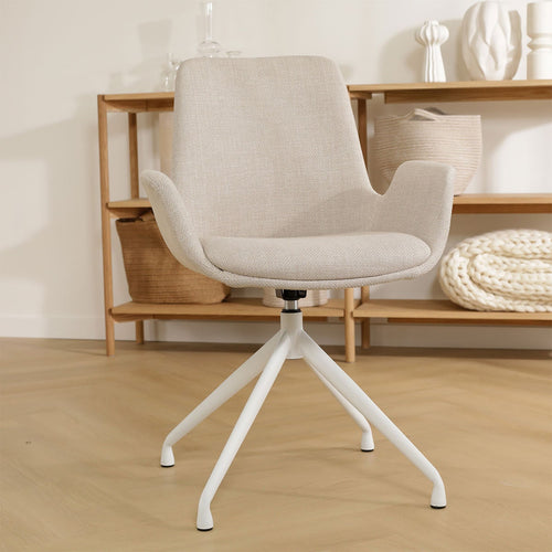 Nolon Nola-Eef Draaibare Eetkamerstoelen Beige - Wit - 2x