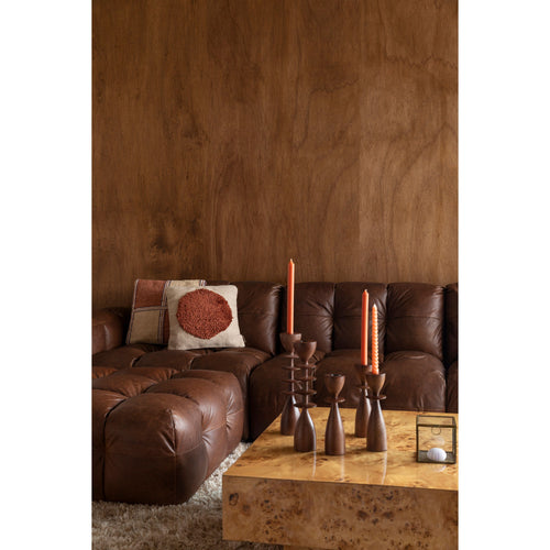 Dutchbone Hackman 4,5-zitsbank Leer Cognac Bruin - vtwonen shop