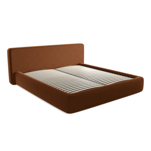 LaMiaSofa Bed met opbergruimte Firenze - velours - terracotta - 220x225x82
