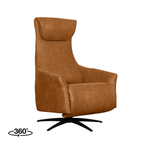 LABEL51 Elektrische Fauteuil Lund - Cognac/Zwart - 74x83x112cm