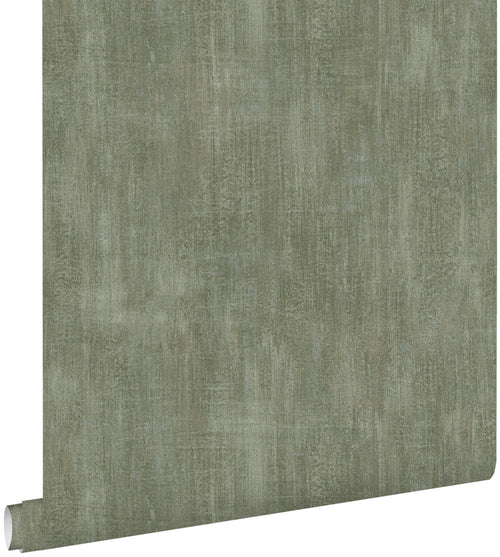 ESTAhome behang betonlook olijfgroen - 53 cm x 10.05 m - 148754