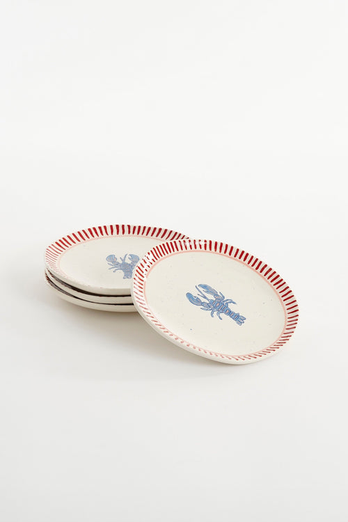 Mica Decorations Ariane Ontbijtbord - Set van 4 - Ø21 cm - Steengoed - Roze - vtwonen shop