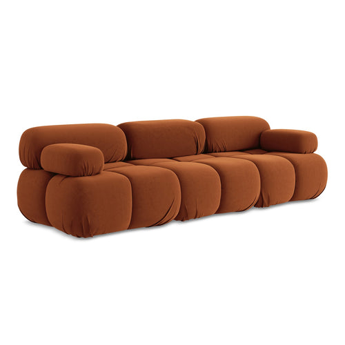 LaMiaSofa 3-zits bank Sanremo - velours - terracotta - 285x96x70