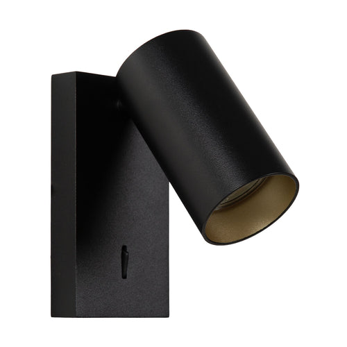 Atmooz wandlamp Era - zwart - goud binnenin - 15 x 10 x H 12 cm - GU10