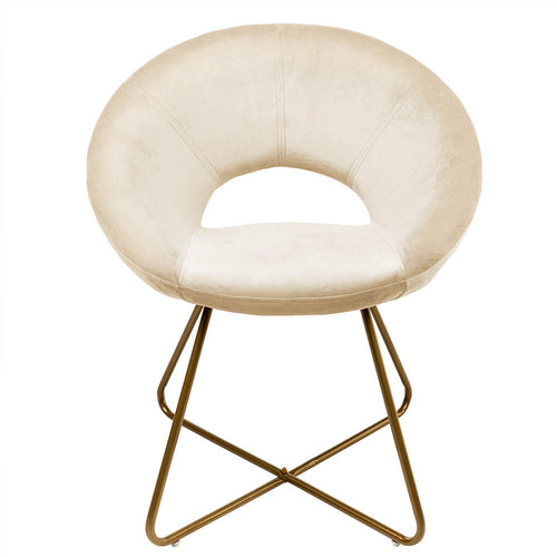 Home Deluxe Fluwelen stoel SELESA Beige - vtwonen shop