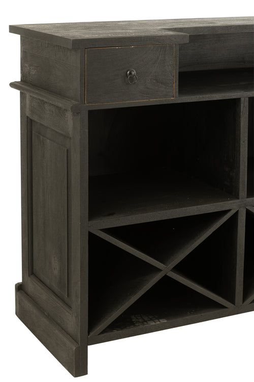 J-Line barkast 2 Lades - mango hout - zwart