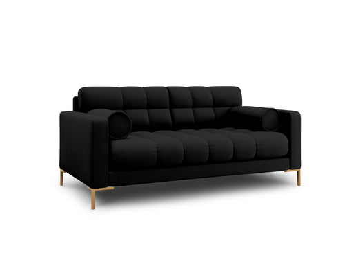 Cosmopolitan Design Bank Bali 2-zits, structurele stof, zwart - 96x152x75cm