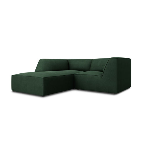 Cosmopolitan Design - Modulaire hoekbank links Siena 3-zits, structurele stof groente - 180x186x69cm