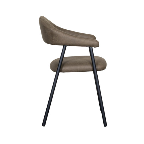 LABEL51 Eetkamerstoel Amaze - Bruin Stof - Zithoogte 50cm - Set van 2 - vtwonen shop