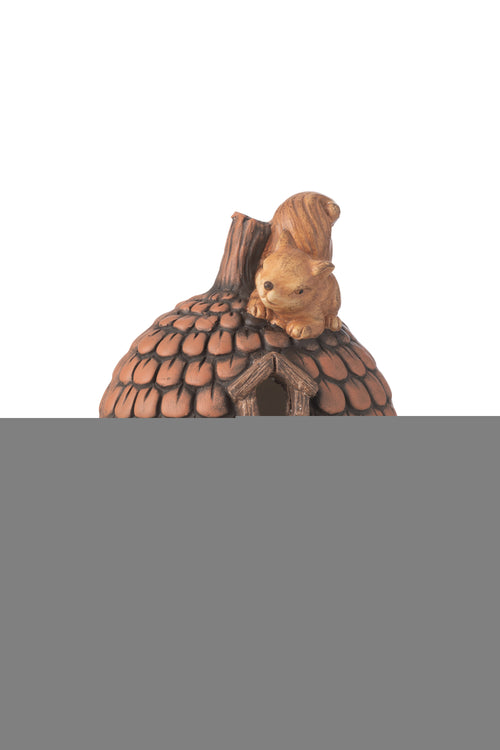 J-Line decoratie Huis Eikel - magnesium - mix - LED lichtjes - vtwonen shop