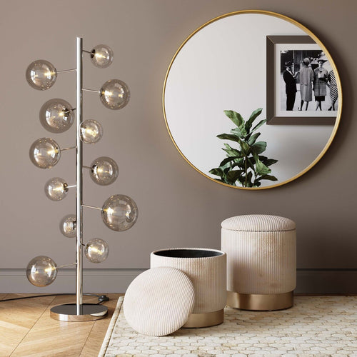 Kare Design Poef Kruk Plush creme (2/Set)