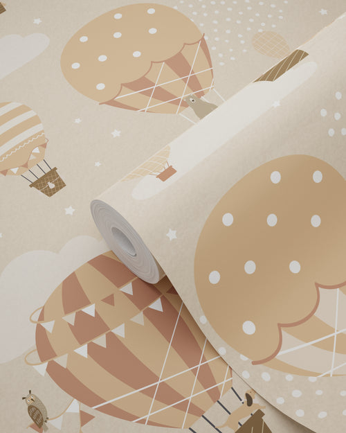 ESTAhome behang luchtballonnen beige en terracotta - 53 cm x 10.05 m - 139801 - vtwonen shop