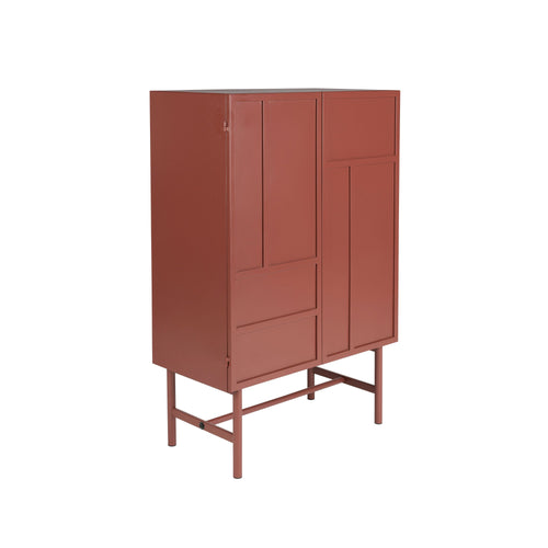 Housecraft Living Davis Kast Metaal Bruin/ Rood - vtwonen shop