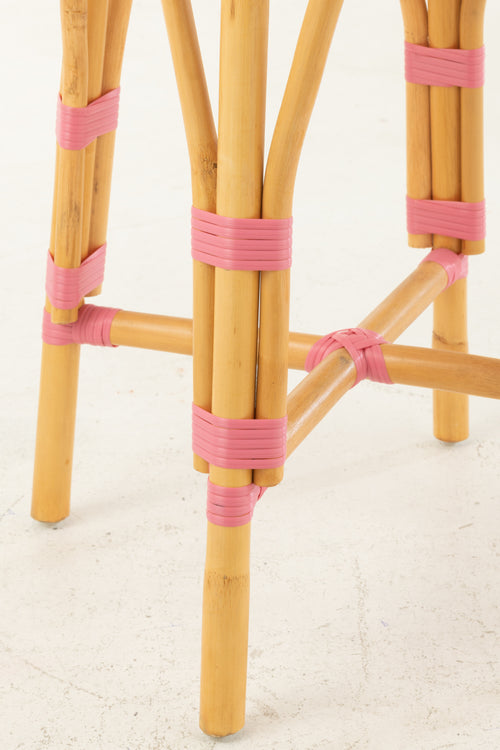 J-Line barkruk Live - rotan/kunststof - naturel/roze