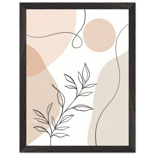 Artfulprints Poster met Lijst Boho – Whispering lines   - 30x40 cm - beige