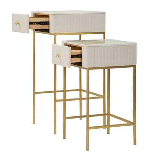 Mauro Ferretti tafel - set van 2 - 45x90-40x70 cm - crème