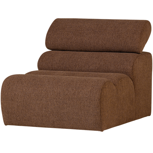 WOOOD 1-zits element bank Novi - Polyester - Mokkabruin - 86x82x113