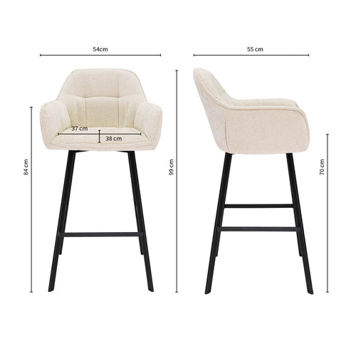 Kick barkruk Lynn - Crème - vtwonen shop