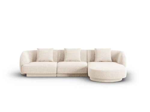 Cosmopolitan Design rechter hoekbank Tulum 4-zits, chenille, lichtbeige - 156x255x70cm