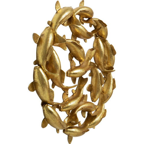 Kare Design Wanddecoratie karperen koi goud 102cm
