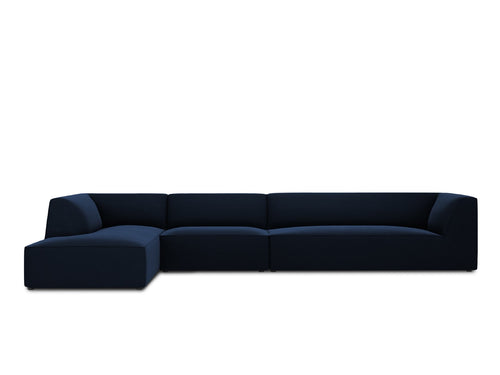Micadoni linker hoekbank Ruby 5-zits, flueel, koningsblauw - 180x366x69cm