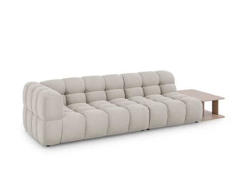Cosmopolitan Design Rechte modulaire bank Sky 4-zits, flueel, lichtbeige - 102x297x70cm