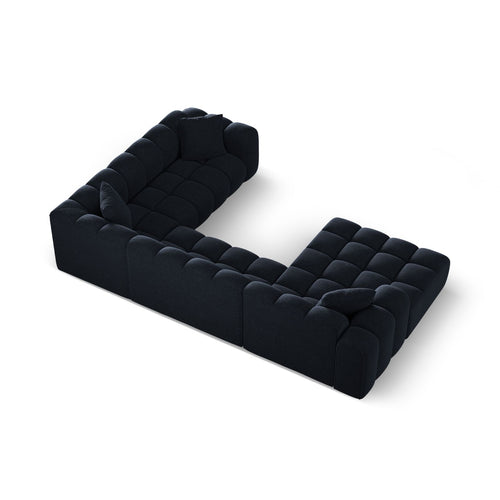 Cosmopolitan Design - Panoramische hoekbank rechts Treno 4-zits, chenille marineblauw - 240x330x70cm