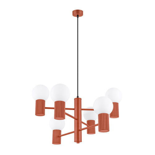 Sollux Lighting Kroonluchter HALO 6 rood ochra - 64x64x230cm