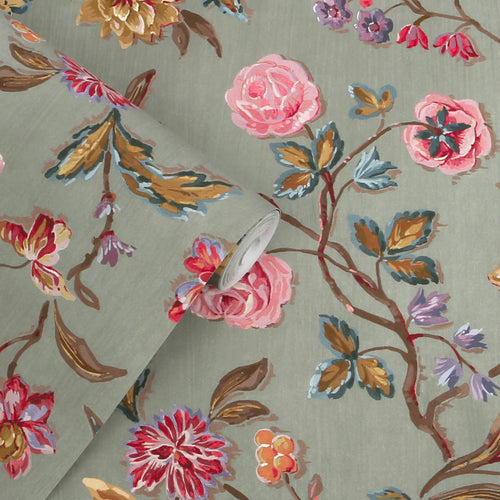 Laura Ashley Vliesbehang - Lingmell Trail Antique Green