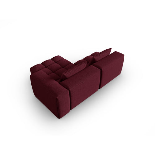Cosmopolitan Design - Modulaire hoekbank rechts Verona 3-zits, structurele stof bordeaux - 145x205x70cm
