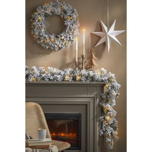 Black Box Trees Dinsmore Kerstkrans met LED Verlichting - Ø60 cm - Frosted Green