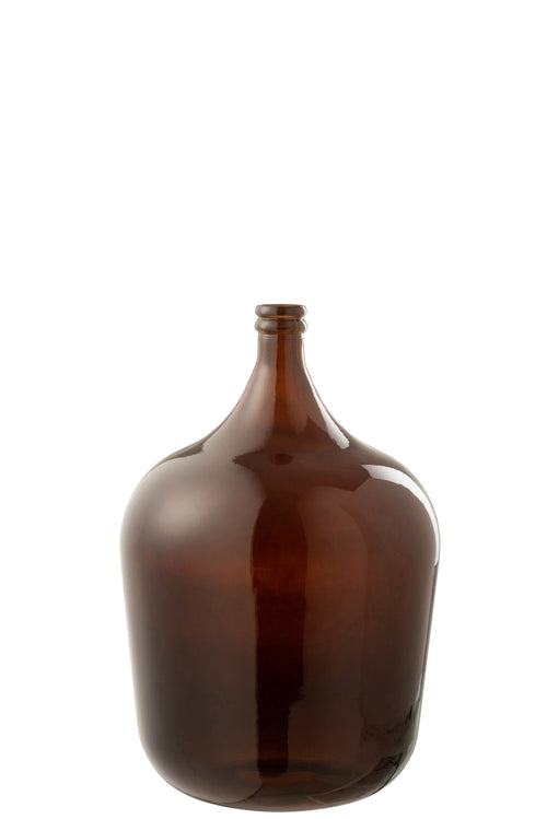 J-Line vaas Karaf - glas - bruin - Ø 35 cm
