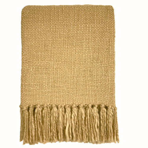 Malagoon plaid Vintage - geel - 125x150cm